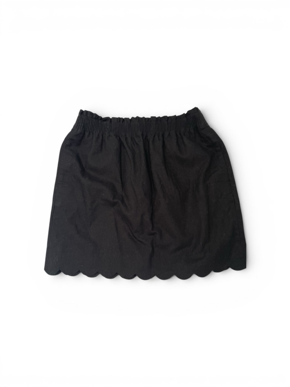 J. Crew Black Scalloped Hem Linen Blend Skirt size 6